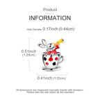 Colgante de Plata de Ley 925 con Diseño de Taza de Té y Conejo, Compatible con Pulseras Originales, Joyería DIY para Mujer