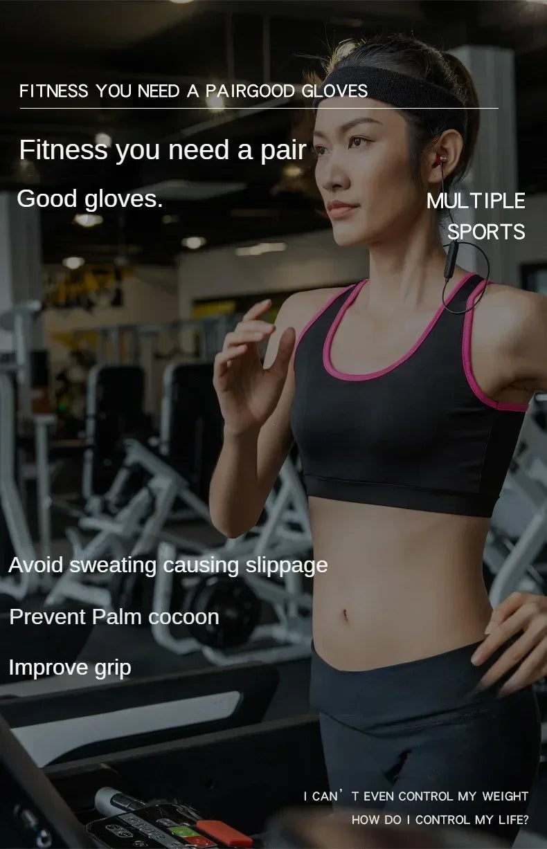 Guantes antideslizantes de medio dedo para entrenamiento de peso pesado para gimnasio, guantes de culturismo para hombres y mujeres, soporte para muñeca, deportes de levantamiento de pesas