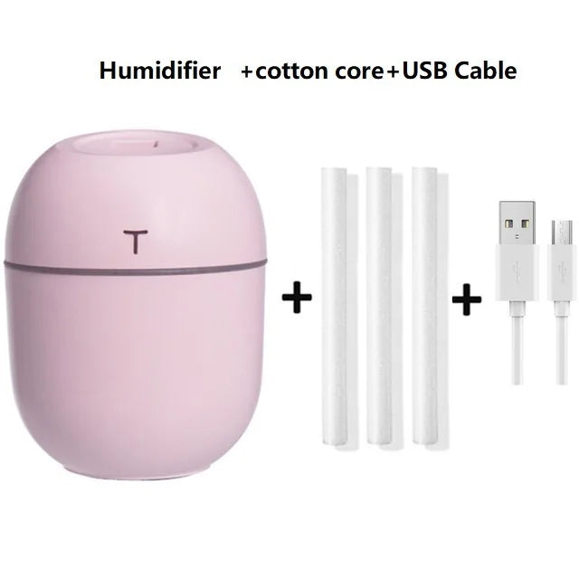 Mini humidificador de aire portátil, difusor ultrasónico de aceites esenciales, fabricante de niebla USB, humidificadores de aromaterapia para el hogar, 220ML, nuevo