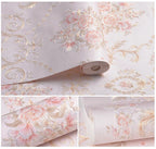 Papel tapiz europeo autoadhesivo flor pastoral pegatinas de pared de lujo autoadhesivo dormitorio sala de estar pared de fondo del hogar wal