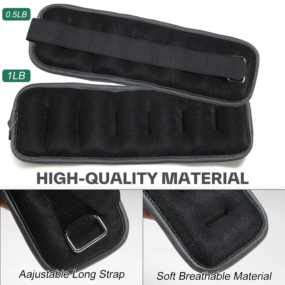 1 par de pesas ajustables para tobillo y muñeca (0,5 kg/1 kg) - correas ligeras de neopreno para correr, entrenamiento de fuerza de yoga para todas las edades