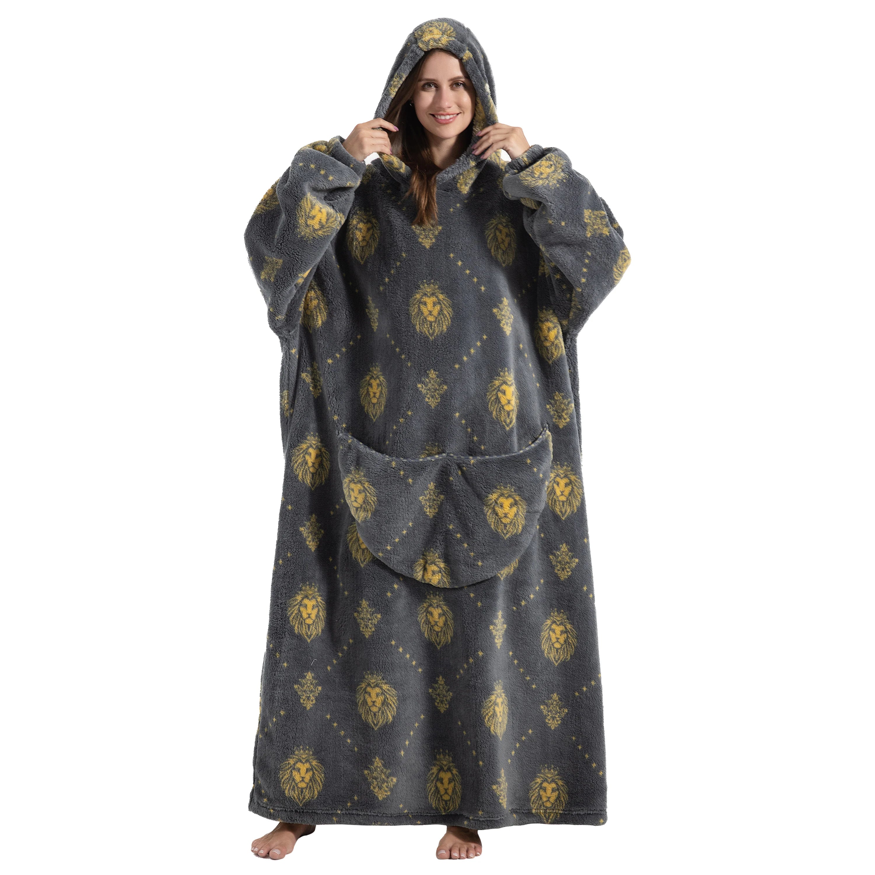 2023 nueva manta usable de TV de gran tamaño Extra larga cálida lana de felpa invierno Sherp Sudadera con capucha hombres mujeres sudadera suave regalos