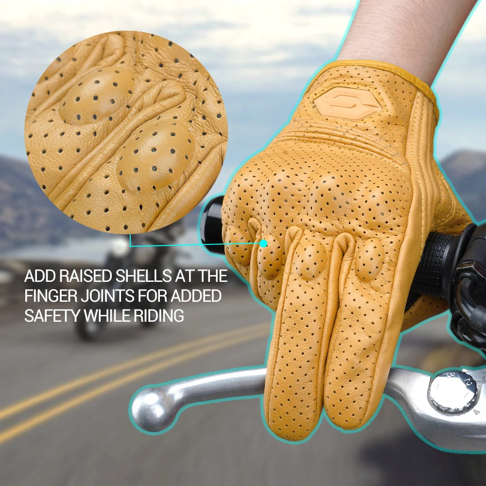 Guantes de Moto transpirables para motocicleta, Guantes de cuero para Motocross, Guantes de ciclismo para motorista, Guantes para montar en Moto con pantalla táctil