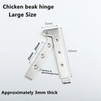Bisagra de boca de pollo con rotación de 360 grados, 1 piezas, esquina de puerta oculta, Base de muebles superior e inferior, accesorios de Hardware de acero inoxidable