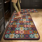Alfombra de cocina con estampado absorbente, alfombra antideslizante para pasillo, alfombras largas para sala de estar, dormitorio, entrada, felpudo para baño