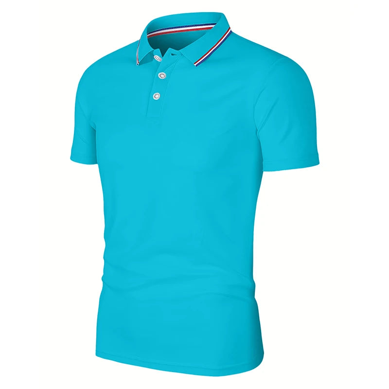 2025 gran oferta, Polo cómodo y transpirable informal de verano para hombre, camiseta de manga corta de Color sólido de alta calidad para hombre