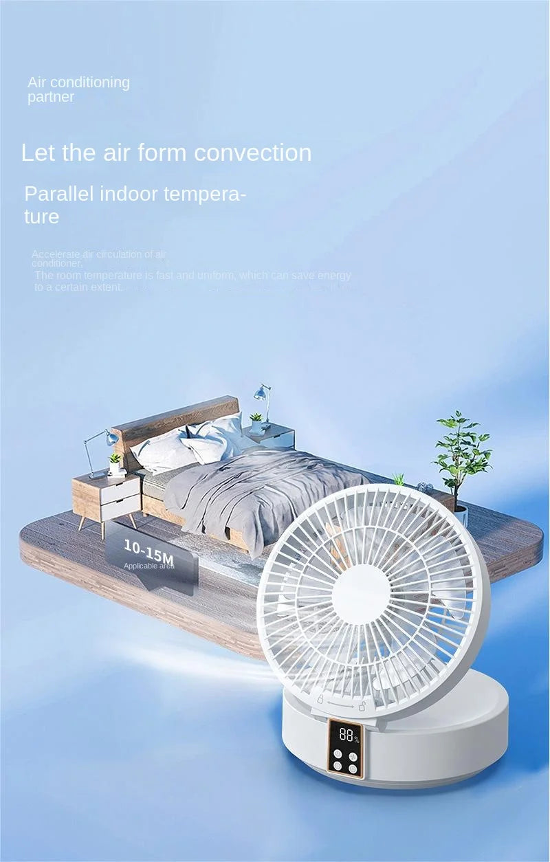 Ventilador portátil con Control remoto para colgar en la pared, ventilador plegable eléctrico recargable por Usb, luz nocturna, Enfriador de aire para el hogar, nuevo, 2023