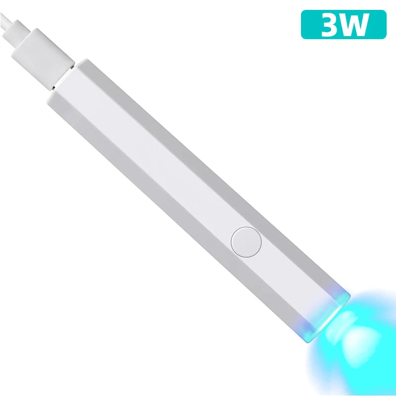 Mini lámpara de uñas portátil de mano para todos los esmaltes de Gel, máquina secadora de uñas USB de secado rápido, lámpara de uñas LED UV, Mini linterna con bolígrafo
