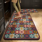 Alfombra de cocina con estampado absorbente, alfombra antideslizante para pasillo, alfombras largas para sala de estar, dormitorio, entrada, felpudo para baño
