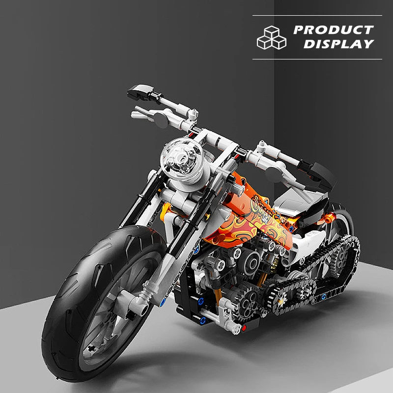 Bloques de construcción modulares para niños, juego de ladrillos de motocicleta técnica, modelo de plástico, regalo