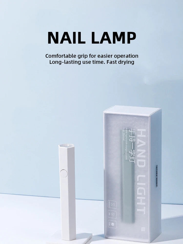 Mini lámpara de uñas portátil de mano para todos los esmaltes de Gel, máquina secadora de uñas USB de secado rápido, lámpara de uñas LED UV, Mini linterna con bolígrafo