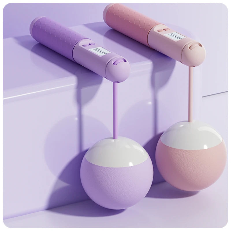 Cuerda para saltar Digital inteligente con función de conteo automático, diseño ponderado inalámbrico para entrenamiento cardio en interiores y exteriores, quema de grasa en casa