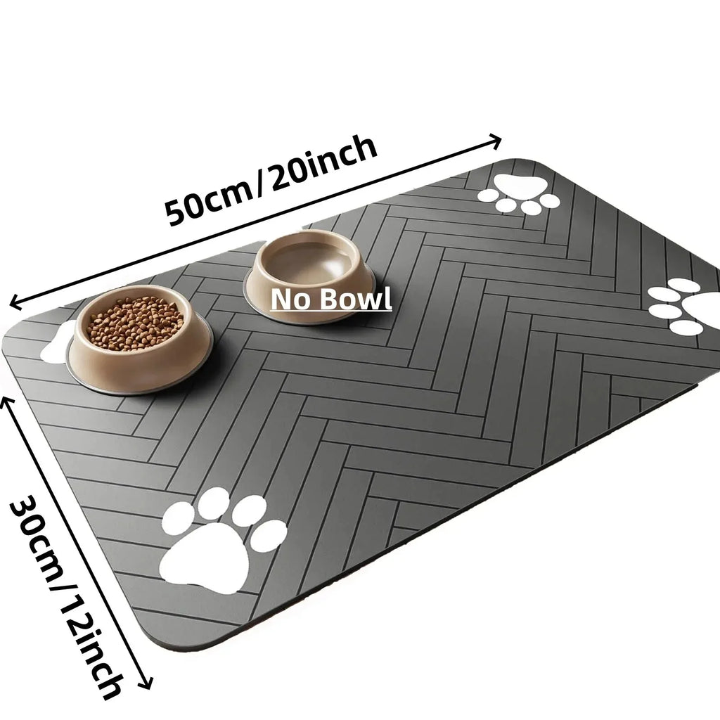 Estera de alimentación para mascotas, mantel absorbente para mascotas, respaldo de goma, estera de agua de secado rápido para perros y gatos, cuenco de comida y agua con impermeable