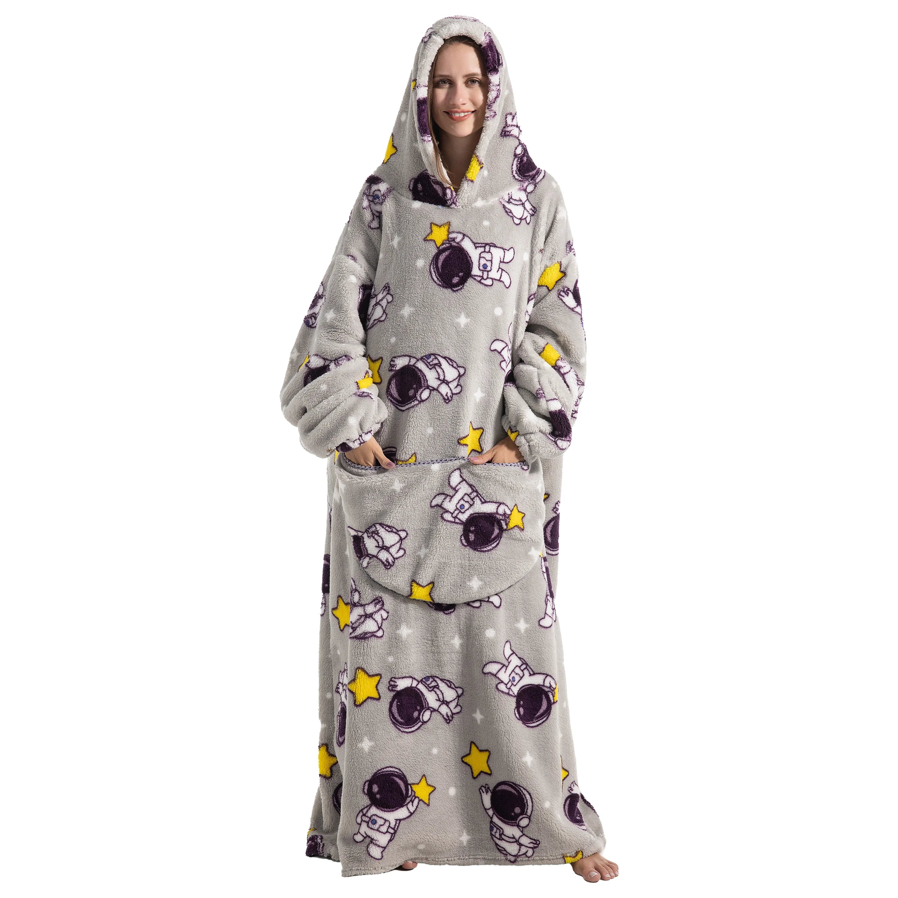 2023 nueva manta usable de TV de gran tamaño Extra larga cálida lana de felpa invierno Sherp Sudadera con capucha hombres mujeres sudadera suave regalos