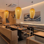 Lámparas colgantes tejidas a mano de estilo chino, 18/19/30cm, accesorios de iluminación para decoración del hogar y restaurante, lámpara colgante de bambú