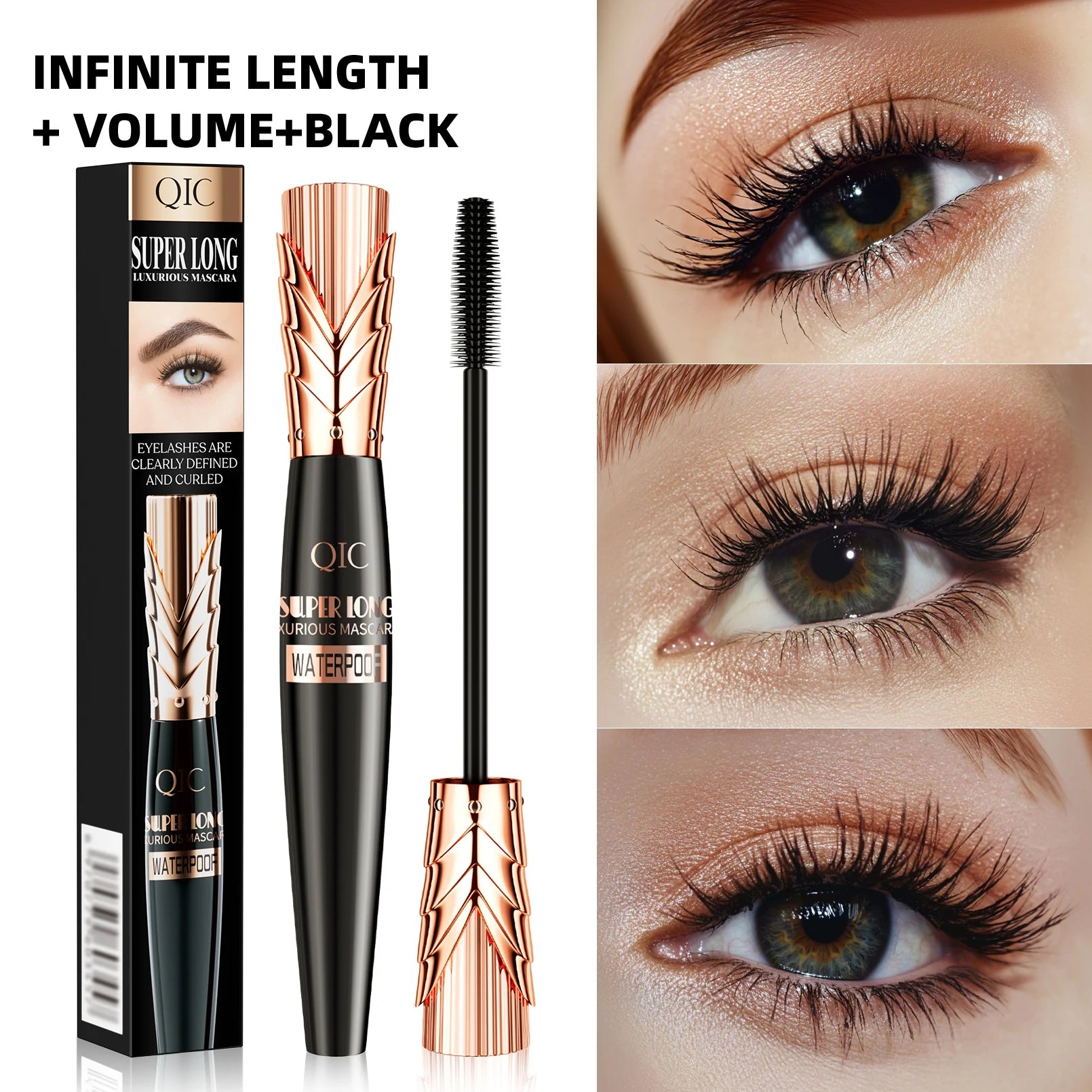 Máscara de pestañas resistente al agua 5D, extensión de pestañas, máscara de fibra de seda gruesa, maquillaje femenino, herramientas cosméticas para ojos para regalos