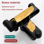 Grifo de ducha de baño cromado, grifo mezclador de doble caño de agua fría y caliente montado en la pared de latón para lavabo de ducha de baño divisor de baño