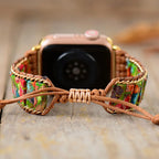 Correa de reloj Aple de piedra Natural, pulsera de pulsera con cuentas bohemias de 38mm/45mm para reloj inteligente Iwatch Series 7, accesorios