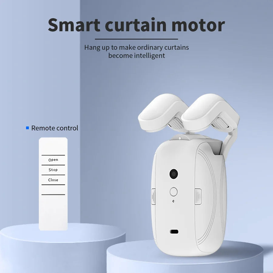 Abridor de cortinas inteligente para el hogar, Motor electrónico de cortina de pista romana, Robot, Control remoto por botón, abridor de cortinas automático