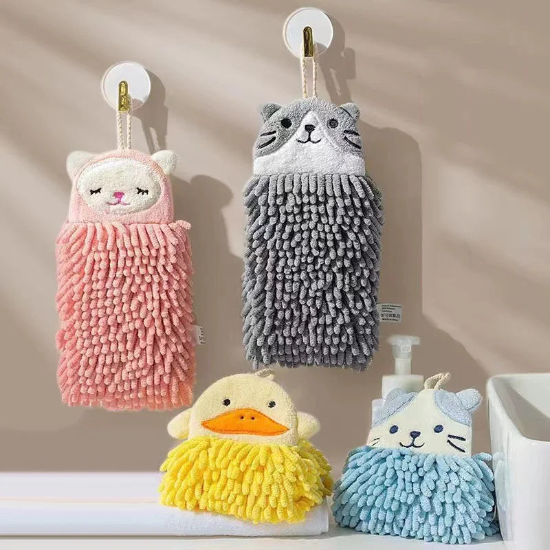 Paño de limpieza de chenilla de secado rápido superabsorbente, toalla de mano montada en la pared, suministros de cocina y baño
