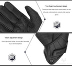 Guantes de cuero Vintage para motocicleta para hombre, Guantes negros resistentes al desgaste con pantalla táctil, antideslizantes, Retro, novedad de verano 2023