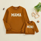 Citgeett primavera mamá y yo trajes a juego 0-3Y Bordado de letras jerseys de manga larga otoño sudadera Tops