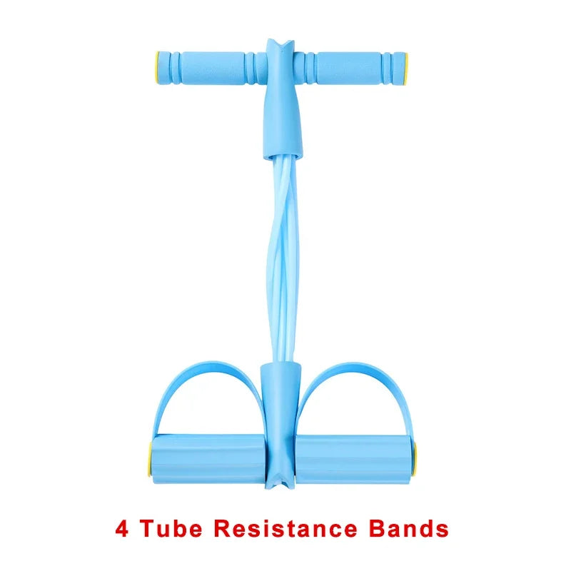 Tensor de banda de resistencia de 4 niveles con asas antideslizantes - Equipo de fitness en casa para entrenamiento muscular abdominal Yoga abdominal