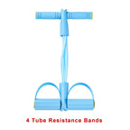 Tensor de banda de resistencia de 4 niveles con asas antideslizantes - Equipo de fitness en casa para entrenamiento muscular abdominal Yoga abdominal