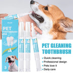 Lápiz Limpiador Dental para Mascotas con Cepillo Suave y Gel Dental para Perros y Gatos, Control de Sarro, Aliento Fresco, Calma las Encías, Fórmula Suave, 3 Unidades por Caja