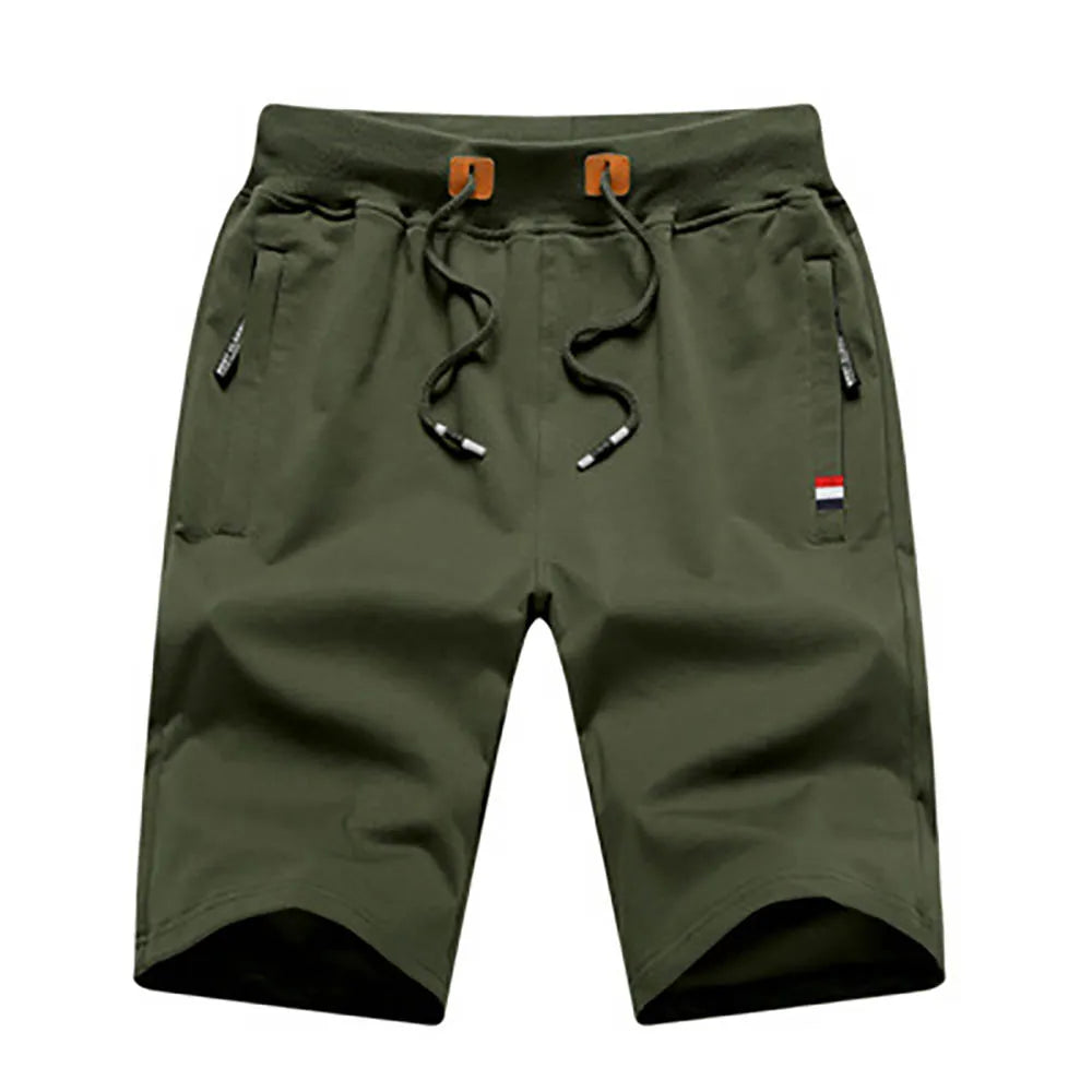 Pantalones cortos informales para hombre, novedad de verano, pantalones cortos informales a la moda para hombre, pantalones cortos transpirables de Color sólido para Fitness, pantalones cortos con cordón para hombre