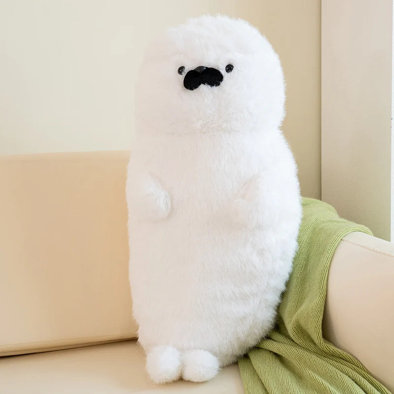 Sello de auriculares de dibujos animados de alta calidad, lontra marina, juguete de peluche, bola, cojín redondo, almohada para niños, regalo de cumpleaños, siesta escolar y sueño