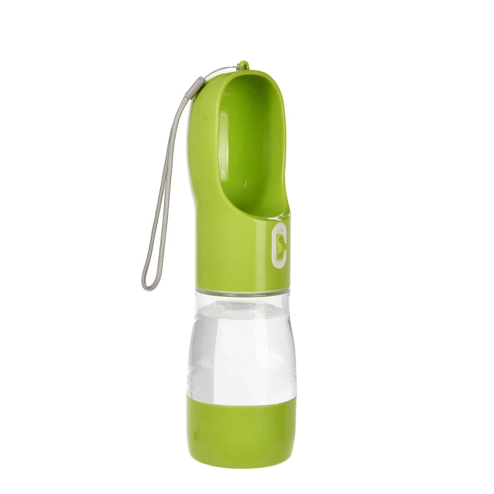 Dispensador portátil de botellas de agua para perros 2 en 1, alimentador de agua y comida para mascotas, cuencos para caminar al aire libre, senderismo, para gatos pequeños y perros