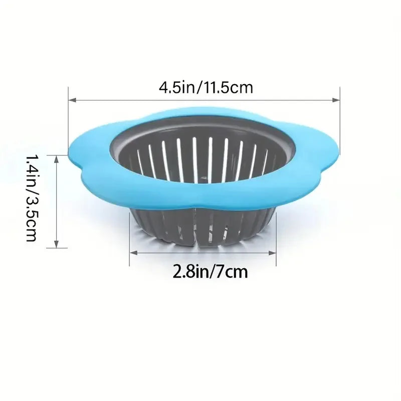 Colador de fregadero de cocina de silicona, tapón de red de filtro de drenaje antiobstrucción para desagües de 4,5 pulgadas de diámetro, evita zuecos y bloques, 2 uds.