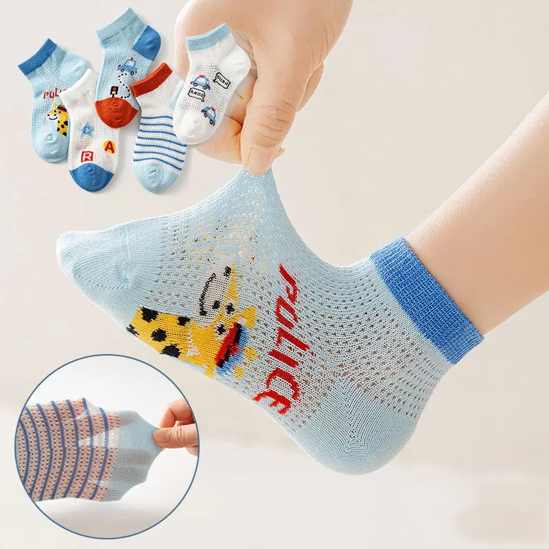 5 pares de calcetines para niños de 1 a 12 años 2025 primavera/verano niños niñas malla calcetines finos transpirables calcetines suaves y cómodos calcetines para niños