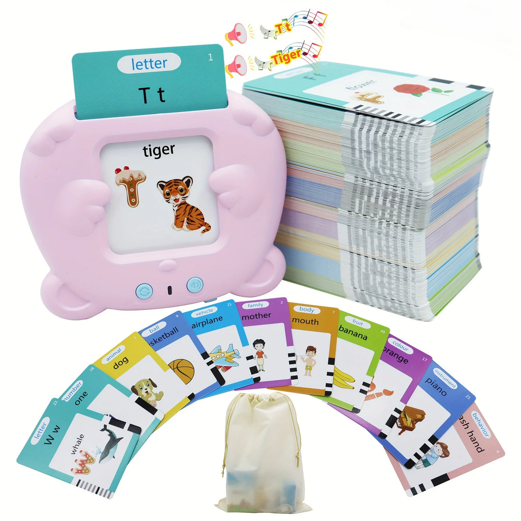 Tarjetas Flash parlantes del alfabeto de 510 palabras, regalos educativos de cumpleaños para niños y niñas, juguetes de voz Montessori preescolares