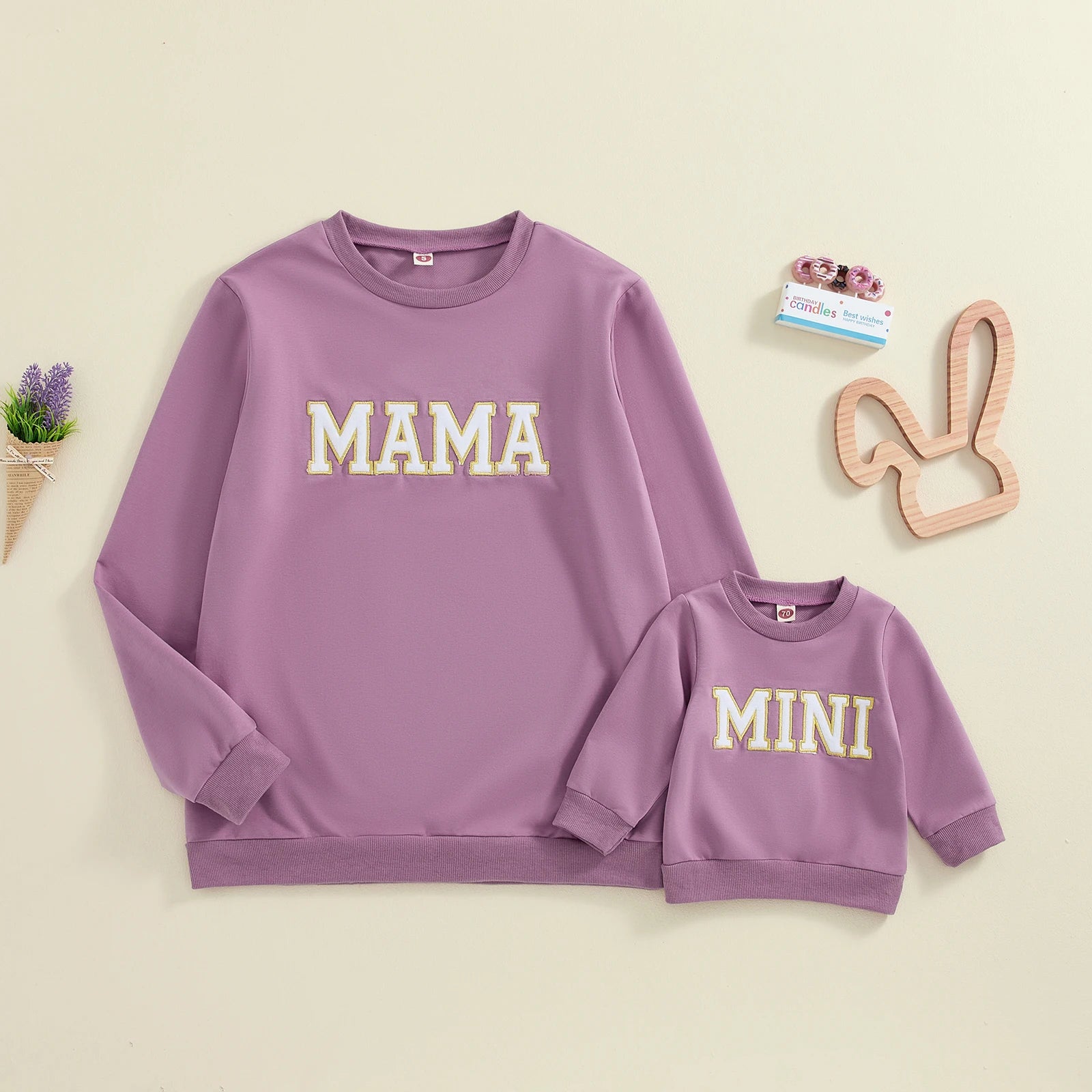 Citgeett primavera mamá y yo trajes a juego 0-3Y Bordado de letras jerseys de manga larga otoño sudadera Tops