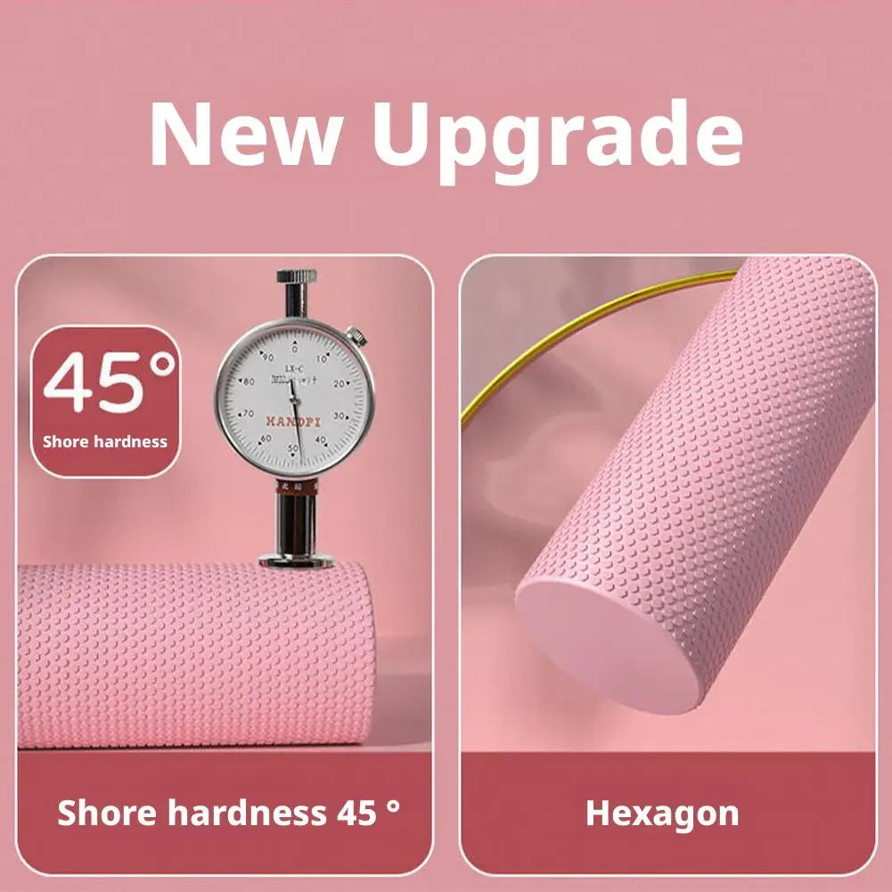 Rodillo de Yoga redondo, cilindro de espuma EVA, rodillo Hexagonal para ejercicio de Pilates, entrenamientos en casa mejorados, diámetro de 9,5 cm de longitud 29,7 cm