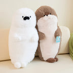Sello de auriculares de dibujos animados de alta calidad, lontra marina, juguete de peluche, bola, cojín redondo, almohada para niños, regalo de cumpleaños, siesta escolar y sueño