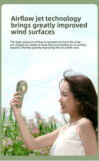 Miniventilador plegable de mano recargable por USB, diseño de dibujos animados con gancho para montañismo, uso en el hogar y la Oficina al aire libre, nuevo