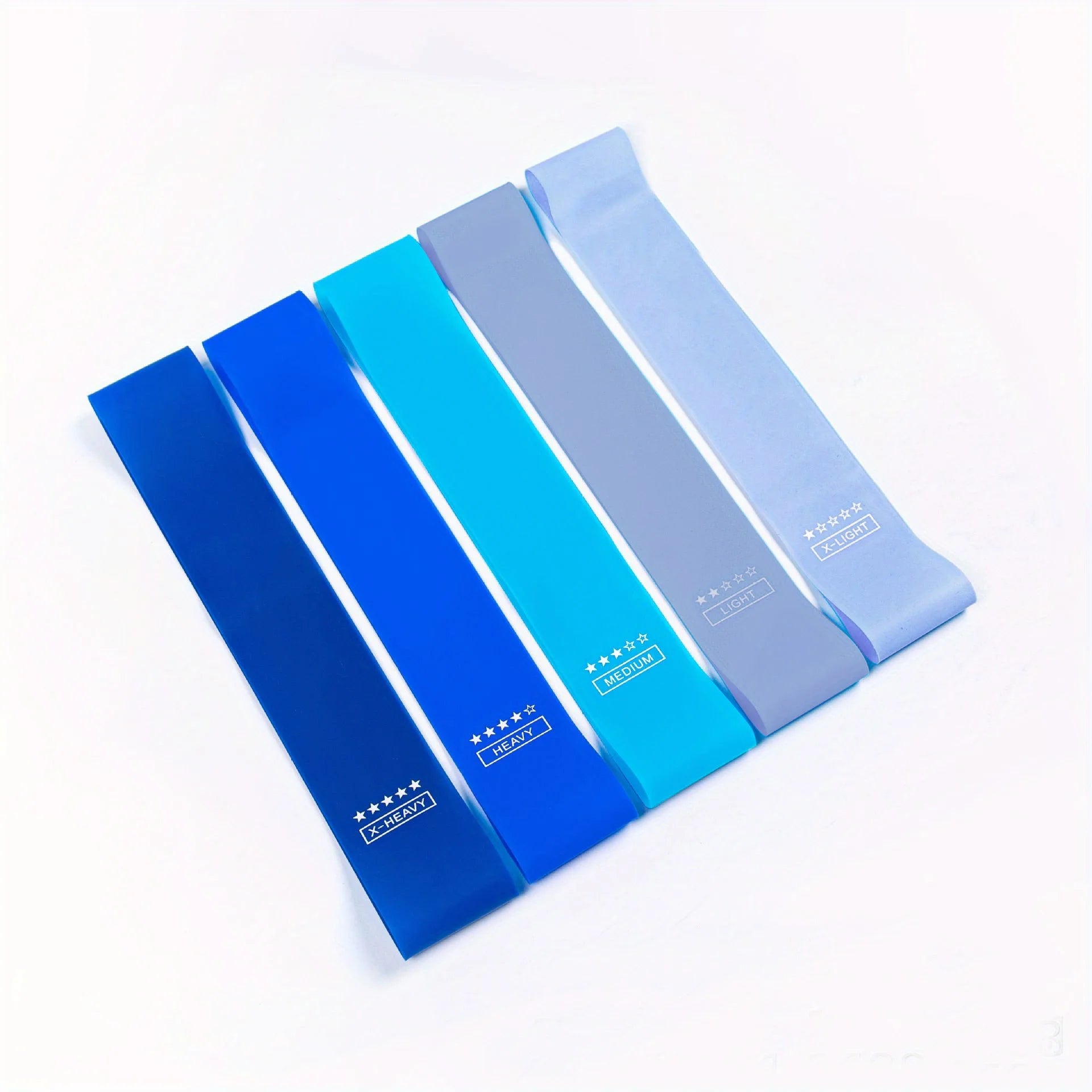 Banda de resistencia para glúteos, sentadillas de Yoga azul degradado, banda fina para tirar de piernas y brazos, entrenamiento de rehabilitación de fuerza, Circl de glúteos, 5 uds.