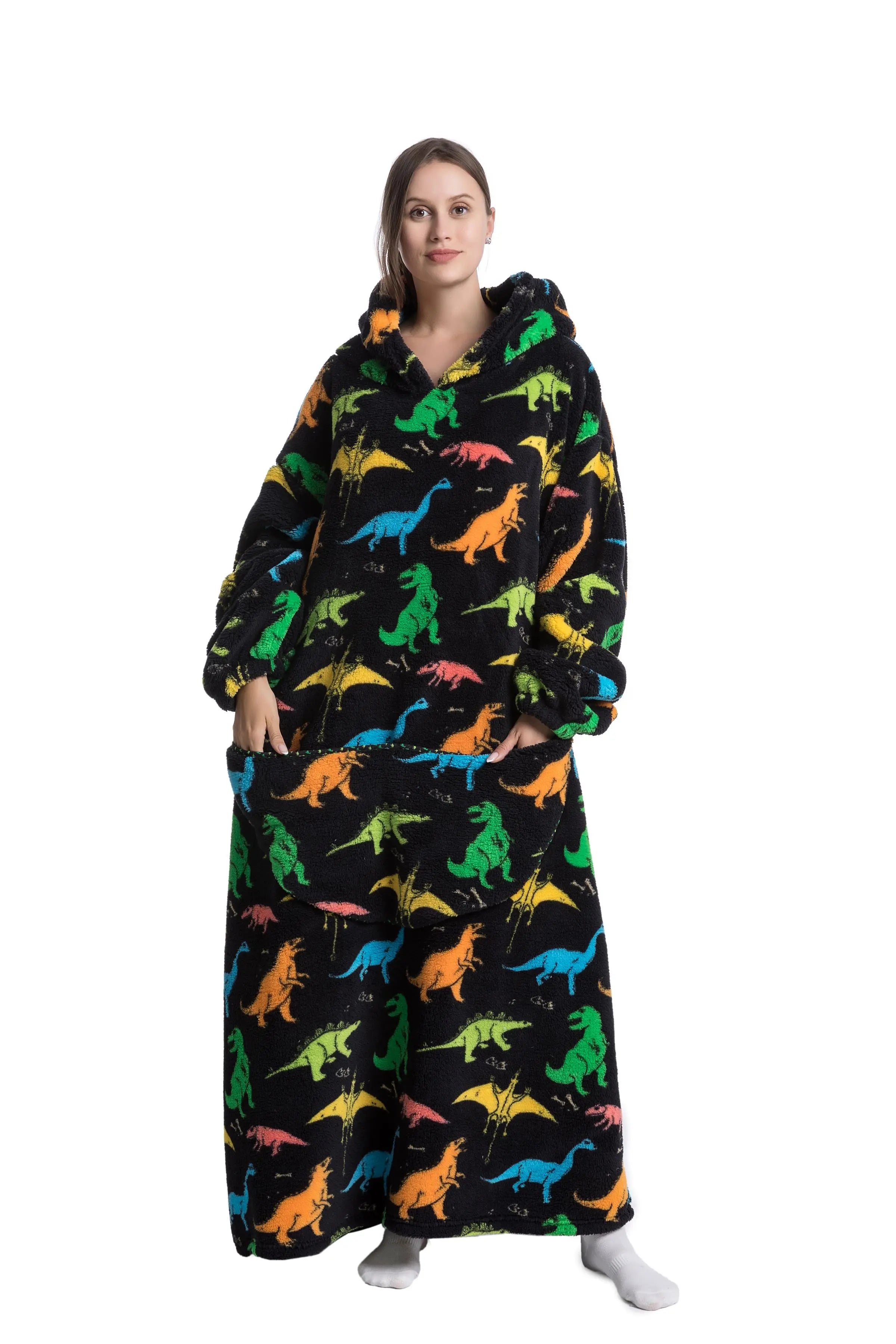 2023 nueva manta usable de TV de gran tamaño Extra larga cálida lana de felpa invierno Sherp Sudadera con capucha hombres mujeres sudadera suave regalos