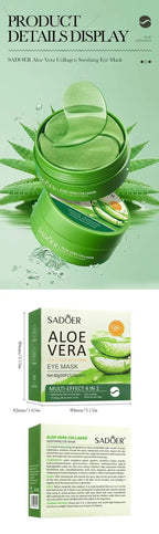 Mascarilla de colágeno de Aloe Vera para ojos, 60 uds., eliminación de ojeras, bolsas para ojos, parches hidratantes reafirmantes para ojos, productos para el cuidado de la piel
