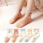 5 pares de calcetines para niños de 1 a 12 años 2025 primavera/verano niños niñas malla calcetines finos transpirables calcetines suaves y cómodos calcetines para niños