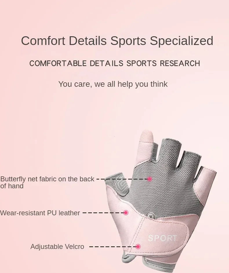 Guantes antideslizantes de medio dedo para entrenamiento de peso pesado para gimnasio, guantes de culturismo para hombres y mujeres, soporte para muñeca, deportes de levantamiento de pesas
