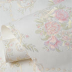 Papel tapiz europeo autoadhesivo flor pastoral pegatinas de pared de lujo autoadhesivo dormitorio sala de estar pared de fondo del hogar wal