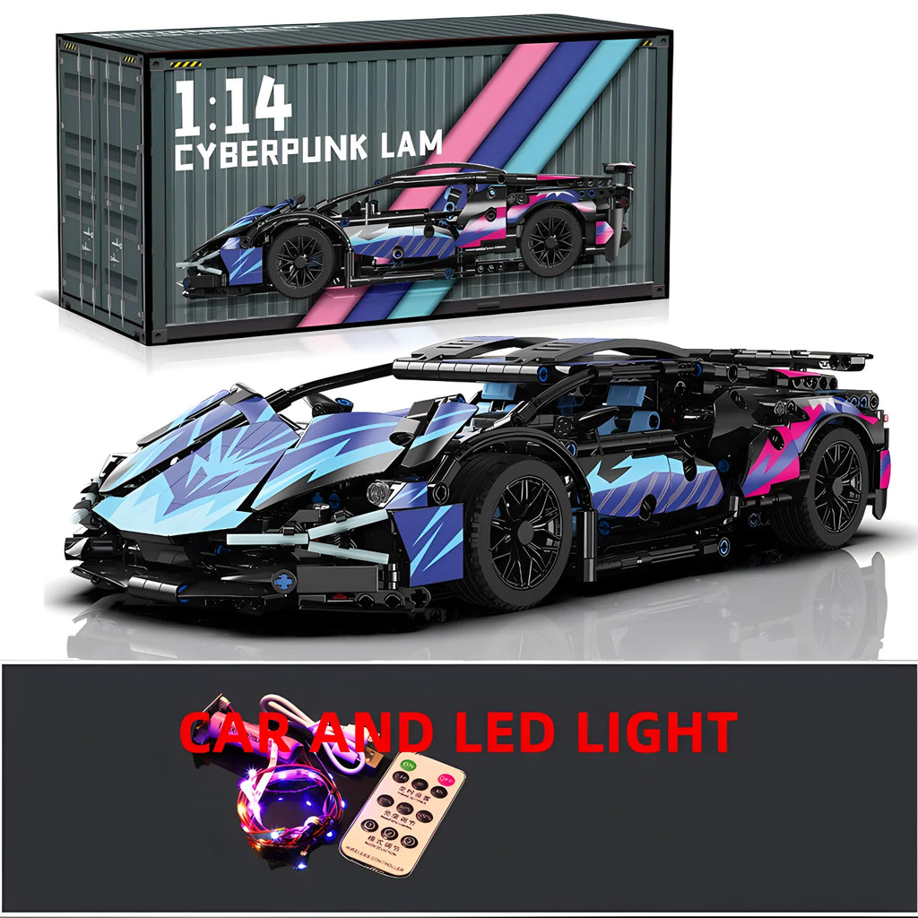 Modelo de coche deportivo de carreras técnico, bloques de construcción técnicos para adultos 1:14, supercoche DIY, rompecabezas de ladrillos, juguetes para niños y adultos, regalo (1314 + grano)