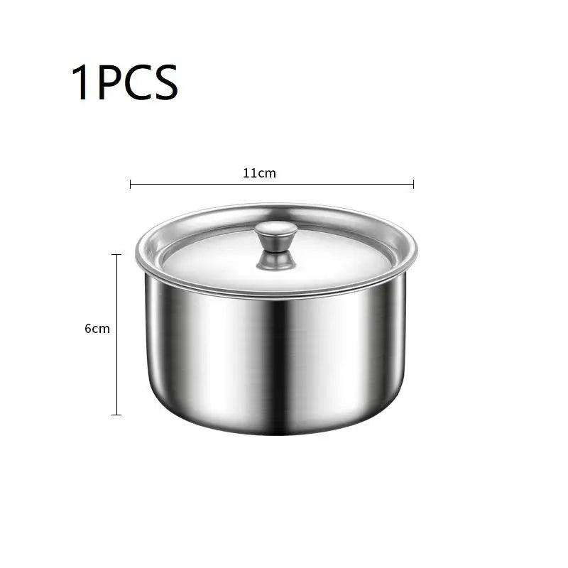 Juego de 1/3/5 Recipientes de Acero Inoxidable para Huevos al Vapor, Ramen, Arroz, Frutas, Ensaladas, Guisos, con Tapas, Tazón para Sopa, Contenedor de Alimentos, Vajilla de Cocina