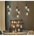 Luces colgantes lineales E27 Simple negro/blanco/plata 90-260v Bar cafetería accesorios de iluminación interior decoración lámpara colgante restaurante