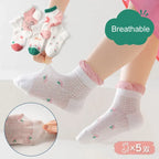 5 pares de calcetines para niños de 1 a 12 años 2025 primavera/verano niños niñas malla calcetines finos transpirables calcetines suaves y cómodos calcetines para niños
