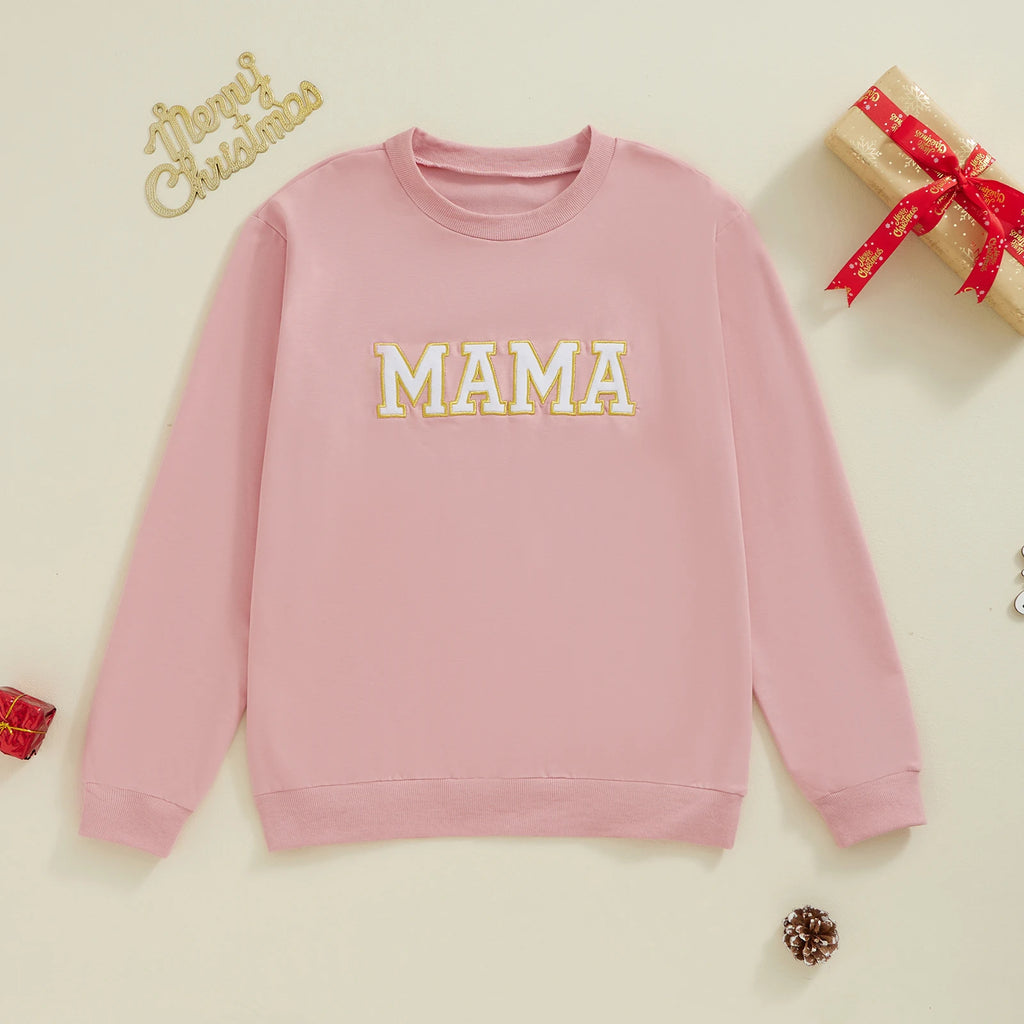 Citgeett primavera mamá y yo trajes a juego 0-3Y Bordado de letras jerseys de manga larga otoño sudadera Tops